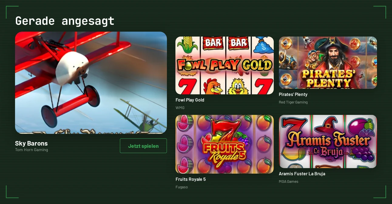 Angesagte Slots greifen