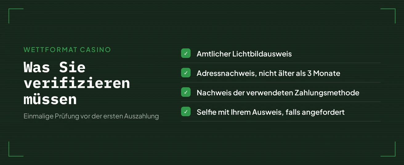 Vier Dokumente vorlegen.